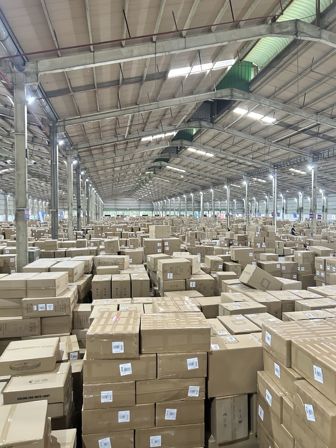 Cartons staged in YL ECO-SOURCE warehouse for dispatch