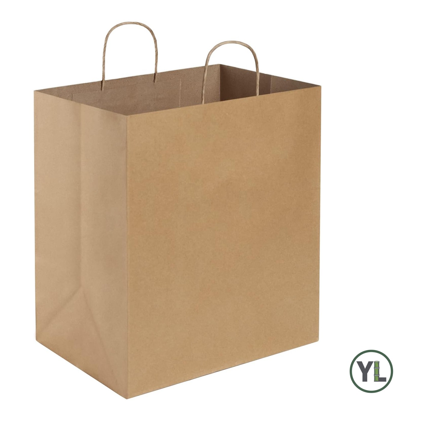 14" x 10" x 15.75" Kraft Paper Takeout Bag (Twisted Handles)