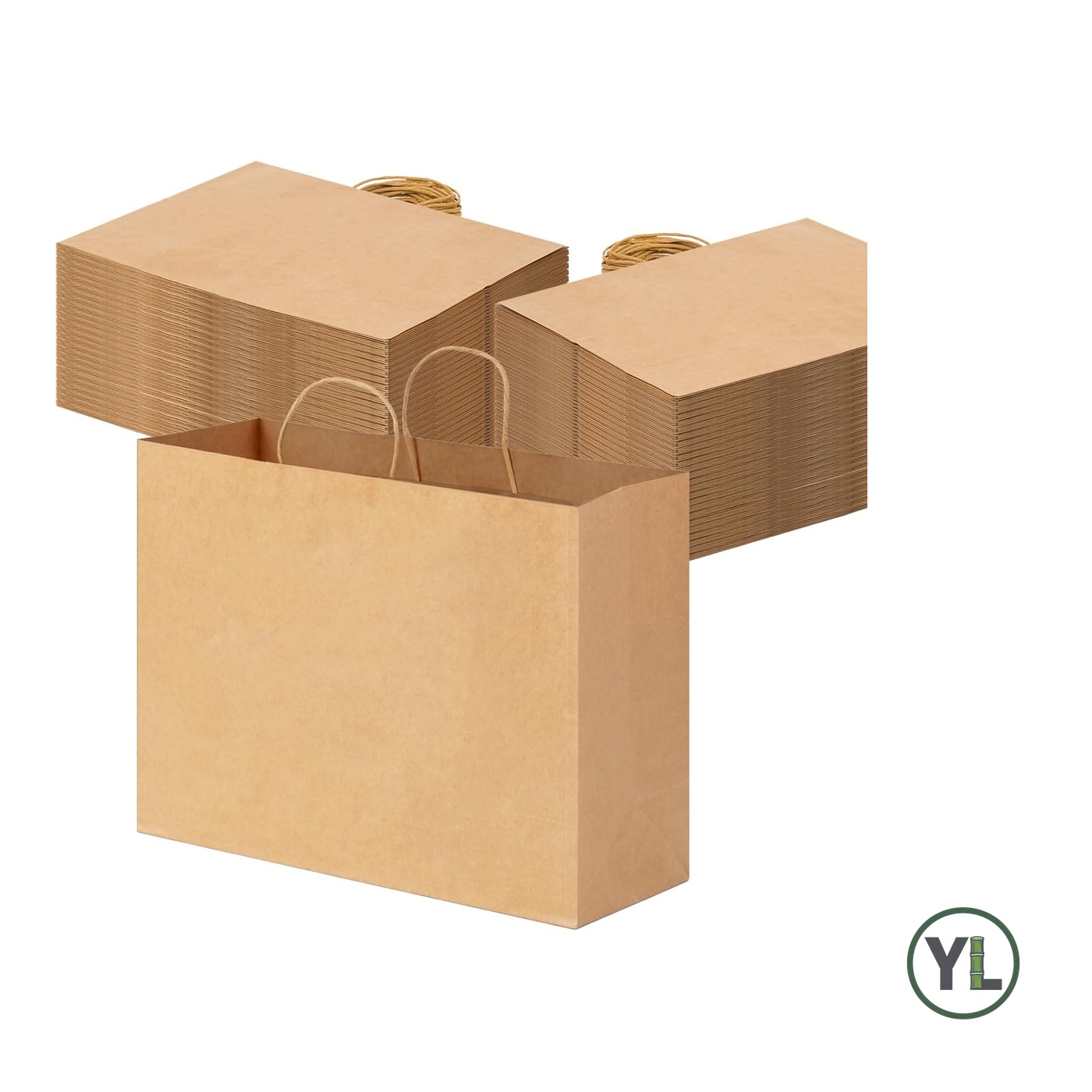 16" x 6" x 12" Kraft Paper Takeout Bag (Twisted Handles)