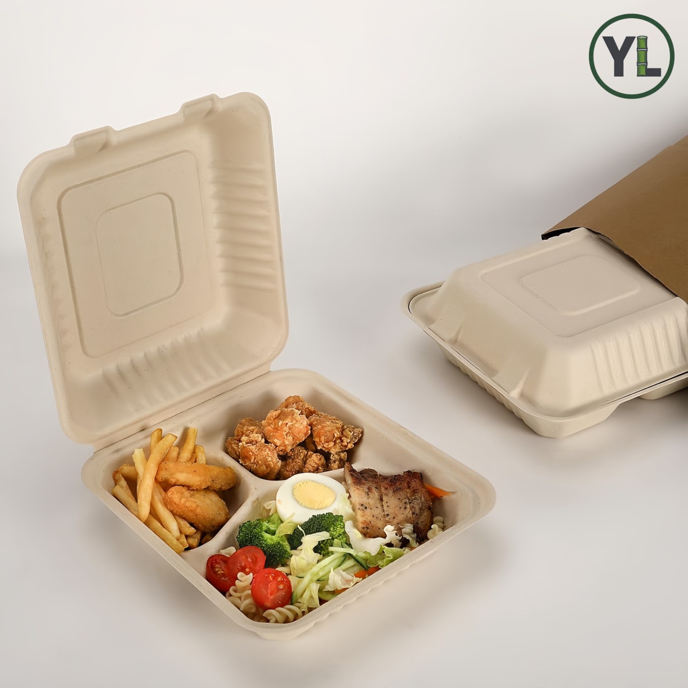 8" x 8" 3-Comp Clamshell thumbnail 8