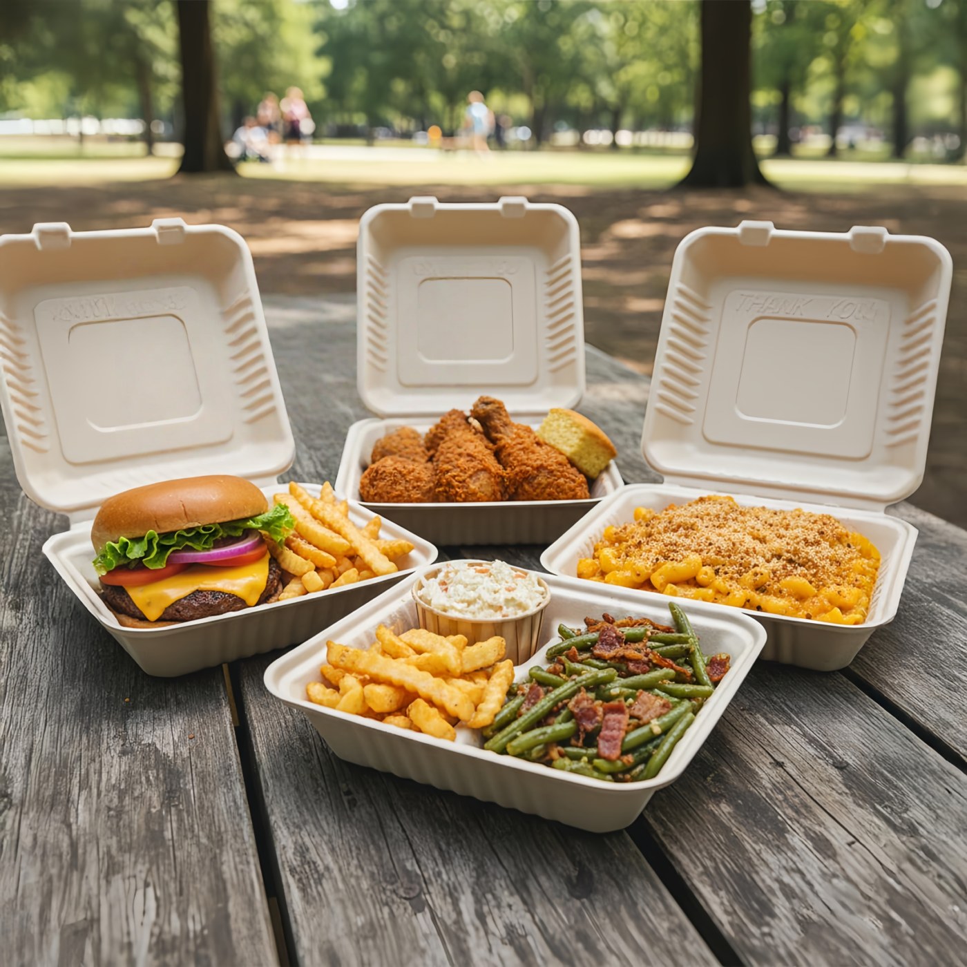 9" x 9" Heavy Duty Clamshell (Natural) thumbnail 2