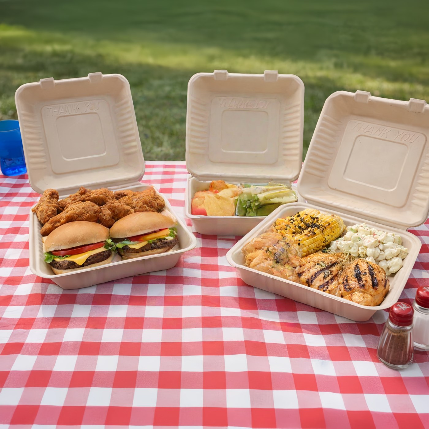 9" x 9" Heavy Duty Clamshell (Natural) thumbnail 3