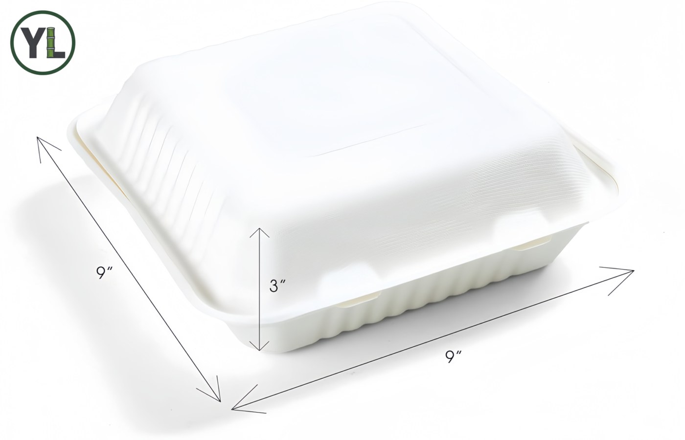 9" x 9" Heavy Duty Clamshell (White) thumbnail 2