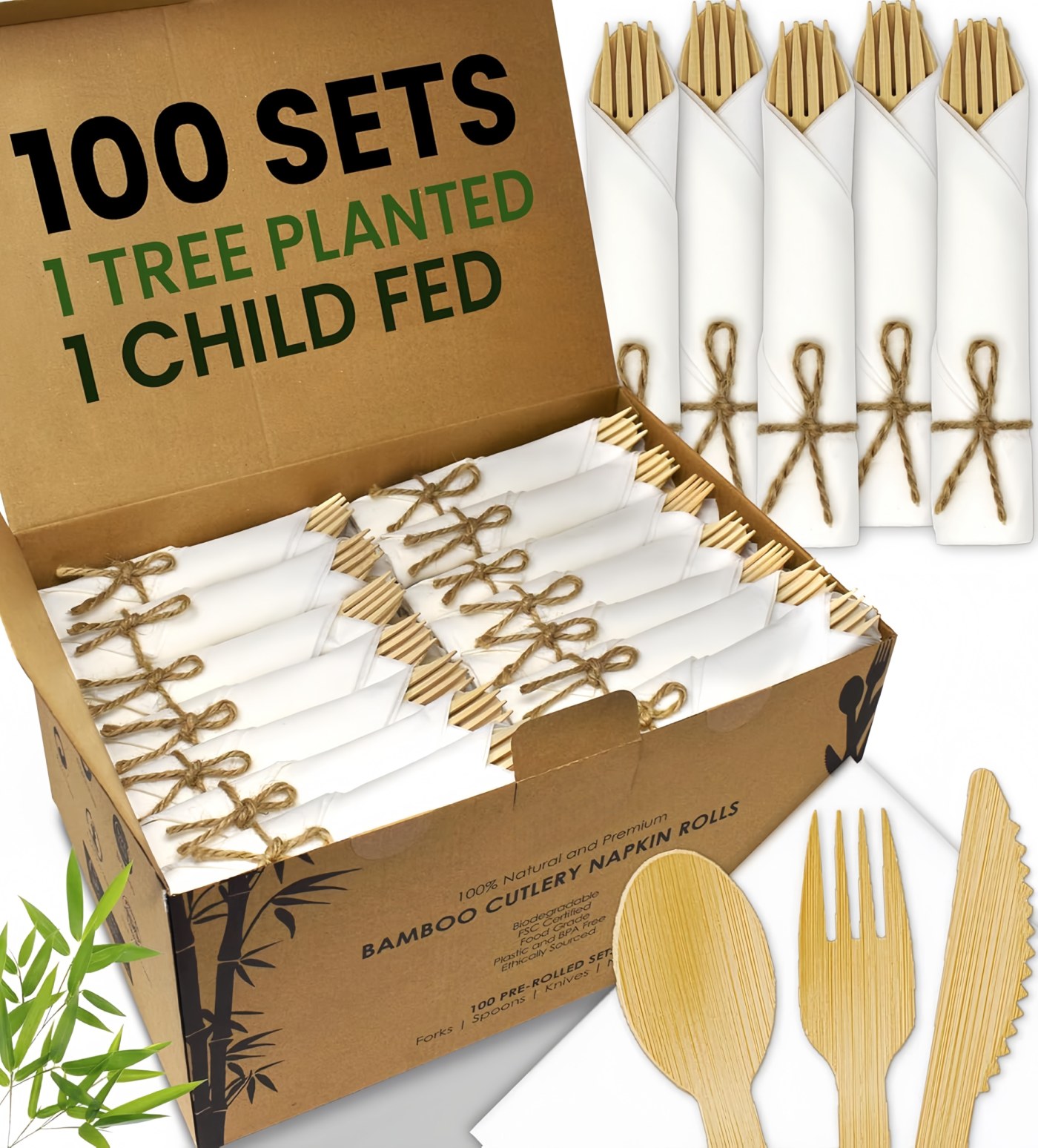 Bamboo Cutlery Kit (with Napkin)