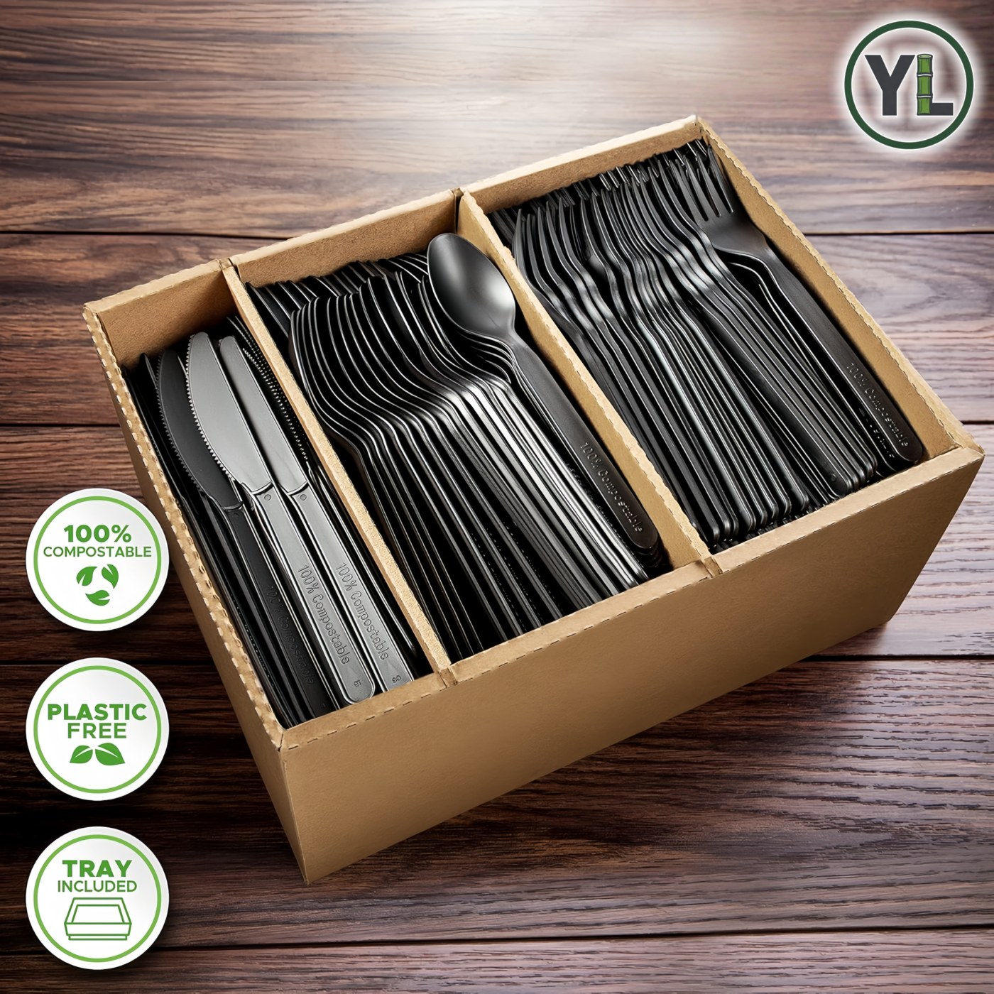CPLA Cutlery Kit (Black) thumbnail 2