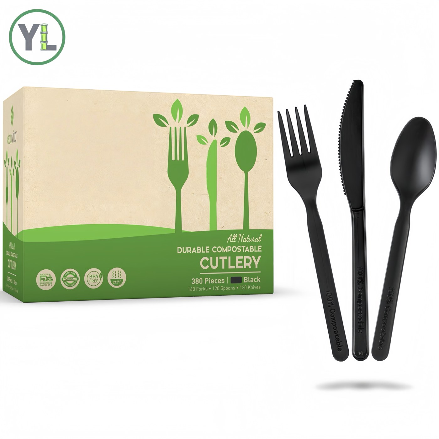 CPLA Cutlery Kit (Black)