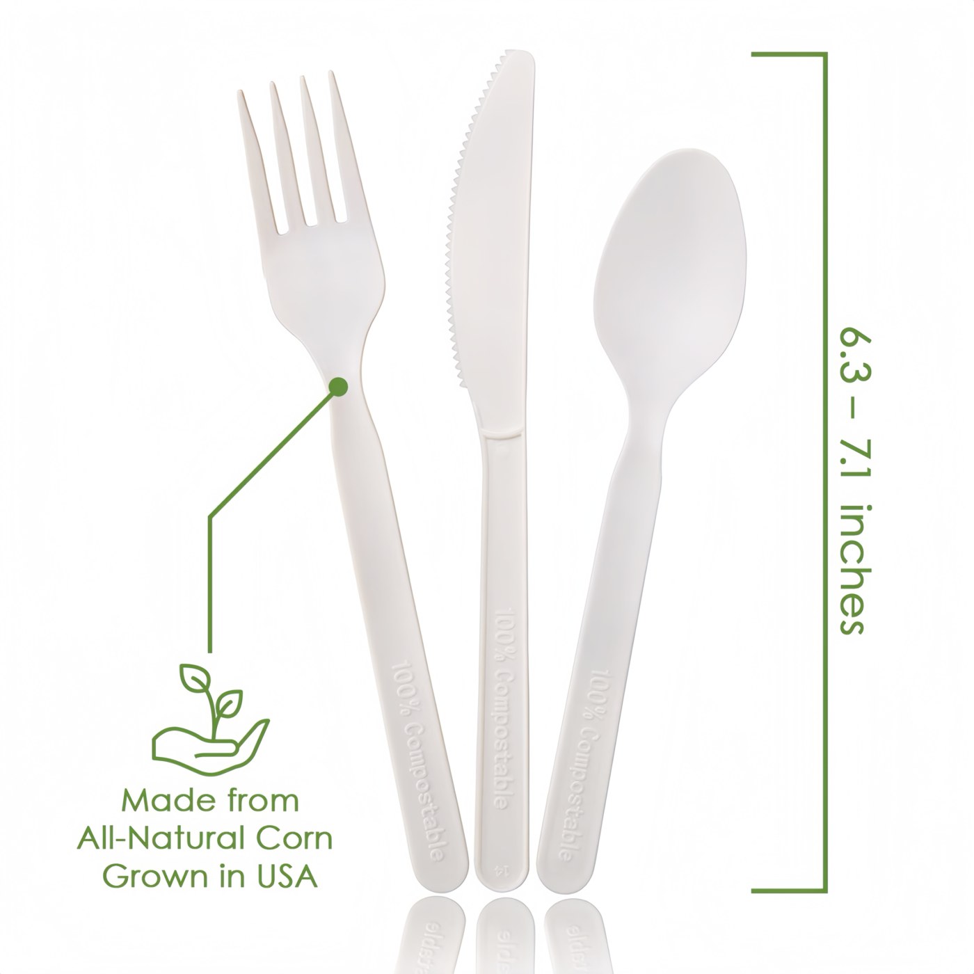 CPLA Cutlery Kit (White) thumbnail 3