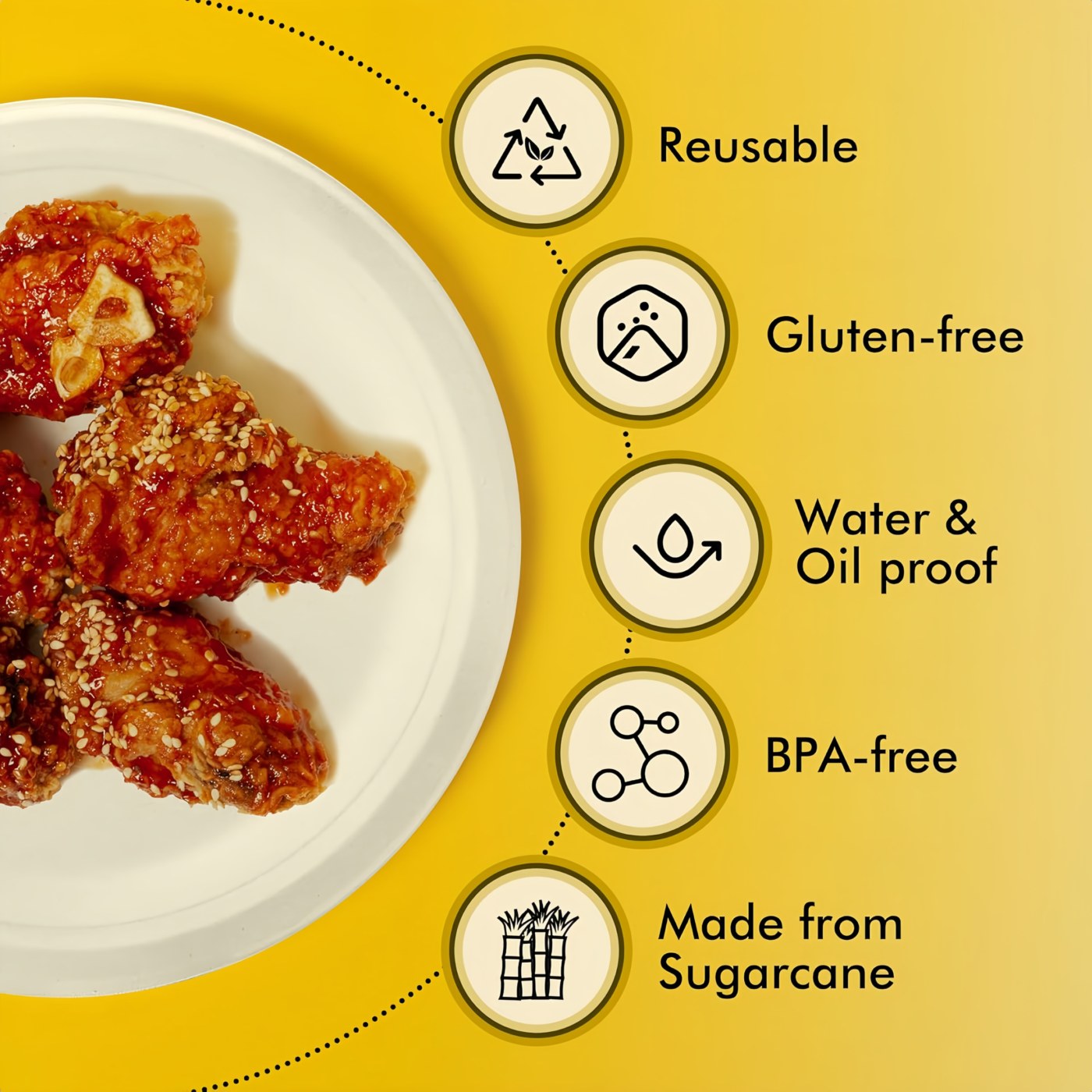 9-inch Round Plate (White) thumbnail 3