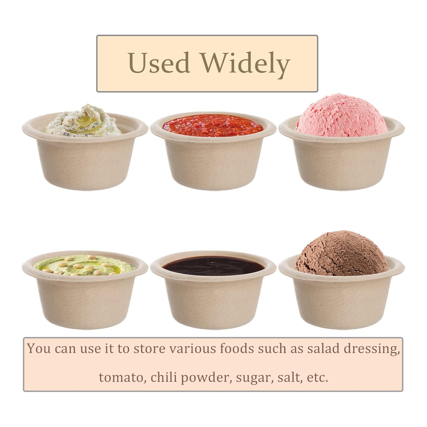 2oz Bagasse Sauce Cup Set (Fiber Lids) thumbnail 3