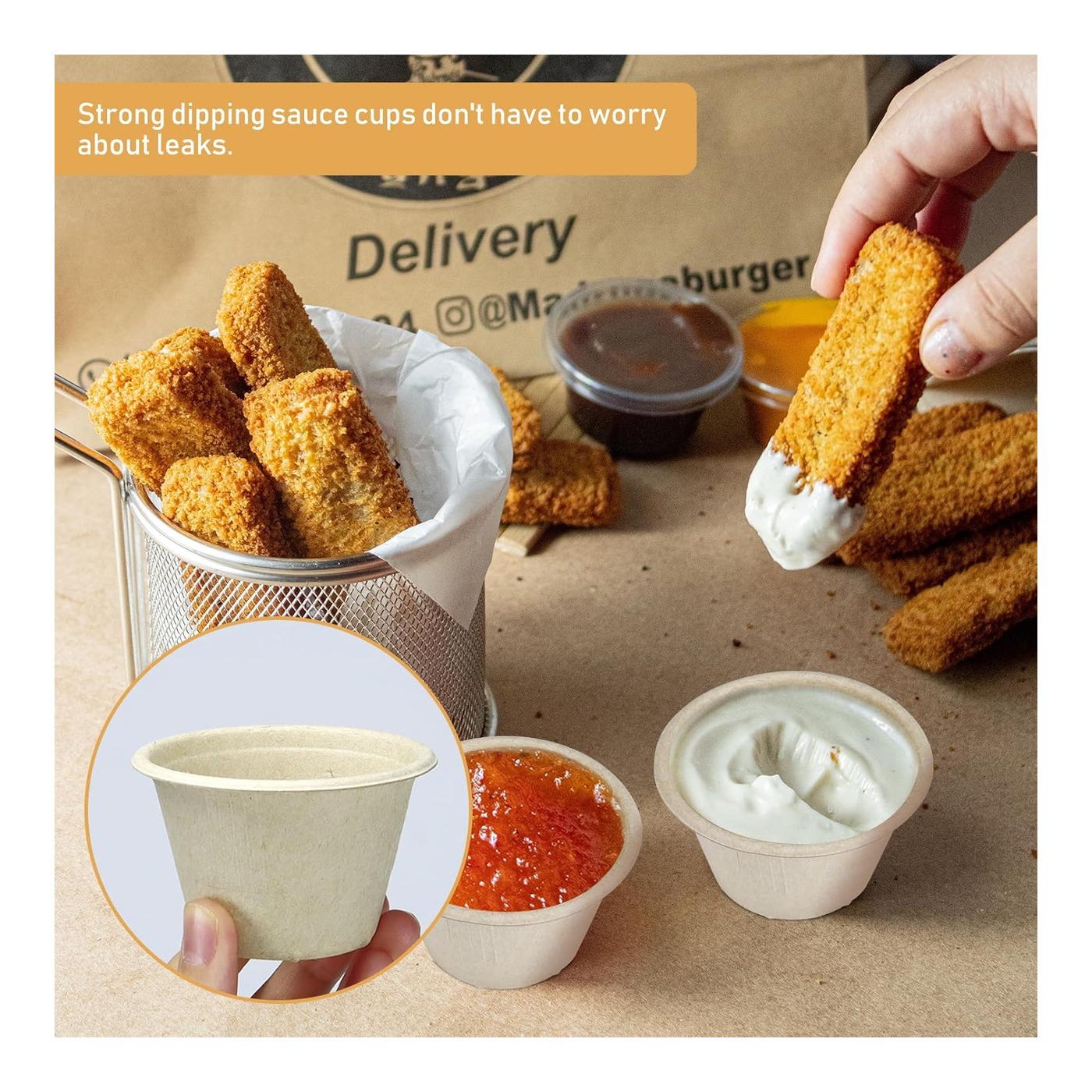 4oz Bagasse Portion Cup Set (Fiber Lids) thumbnail 4